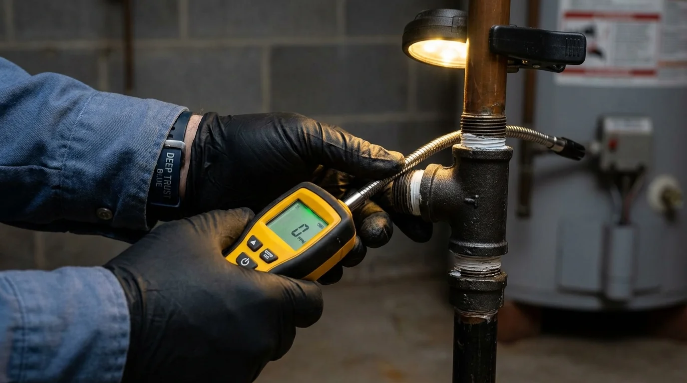 Gas leak detection with electronic sniffer by Johns Plumbing LLC in Bandera