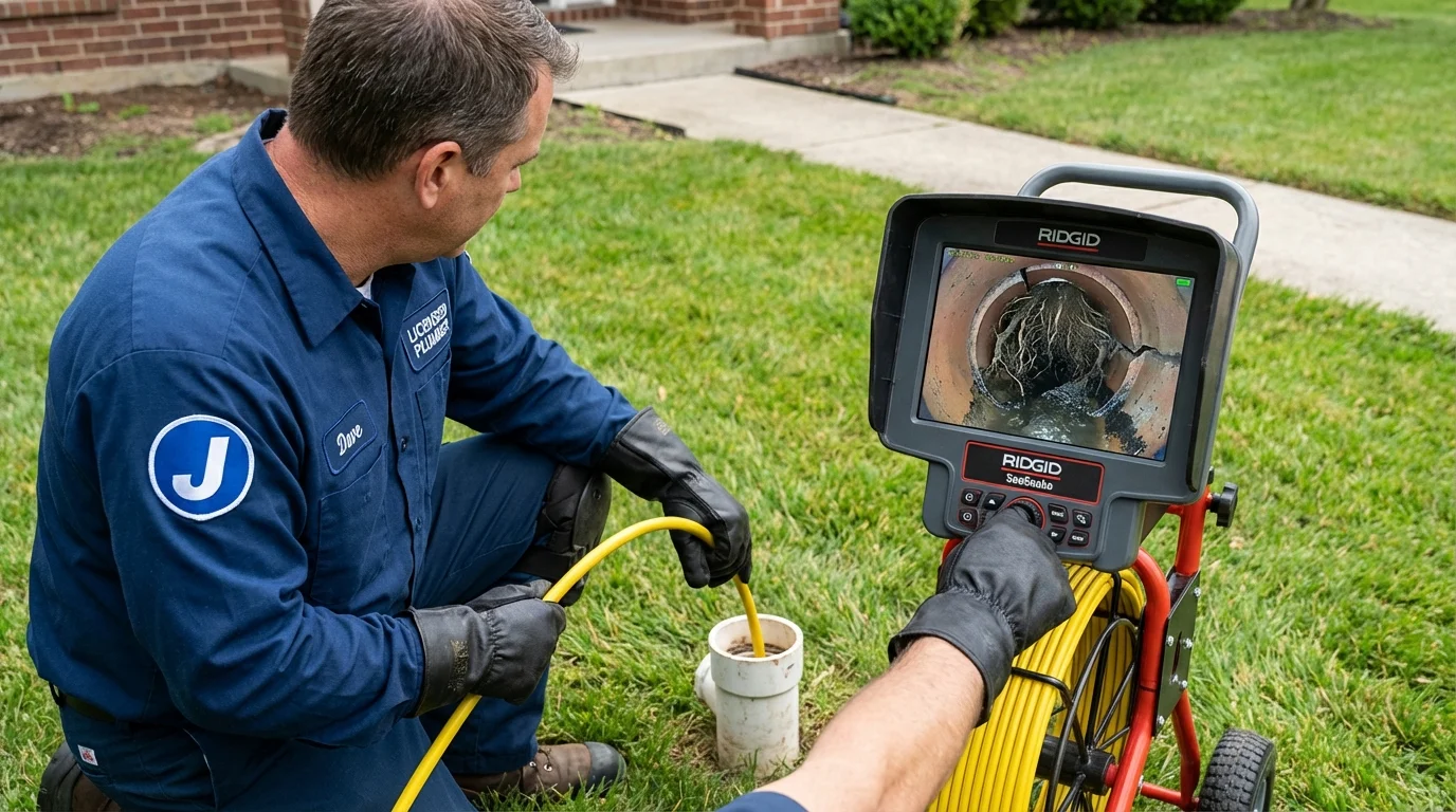 Sewer camera inspection being performed by Johns Plumbing LLC in Bandera
